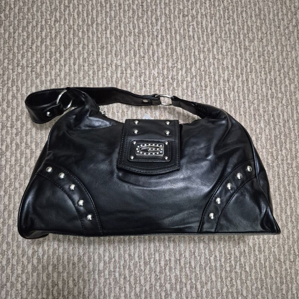 Y2K Purse Shoulder Bags for Women with Rivets Punk Style Goth Balck